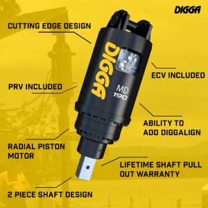 Digga Auger 2 way swing High Torque Mini Drive - Mini Multifit - 51MM Square